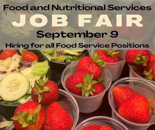 Food and Nutritional Services Job Fair September 9